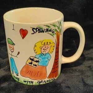 Hand painted "I love spending time with grandma"" Mug/Cup